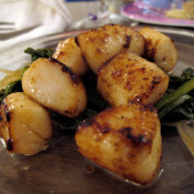 Bay Scallops with Braising Greens