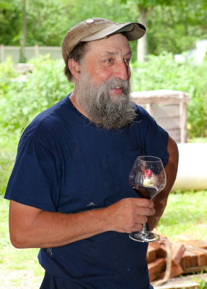 Ray, pausing to enjoy some wine